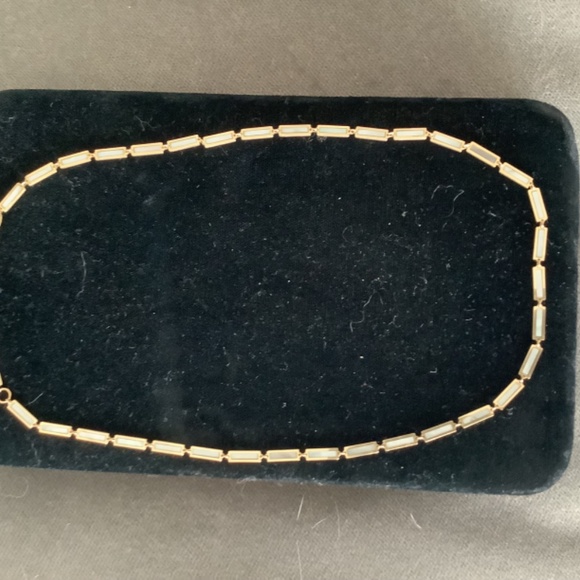 Shawn Warren Chicklet necklace - Mother of Pearl and 14K gold - Picture 2 of 5